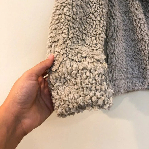 Dylan Grey Sherpa Fuzzy Moto Teddy Jacket Small - Picture 3 of 6